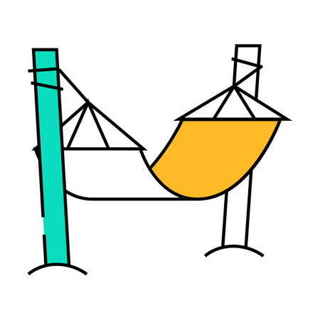hammock for enjoying vacation icon color illustrationのイラスト素材