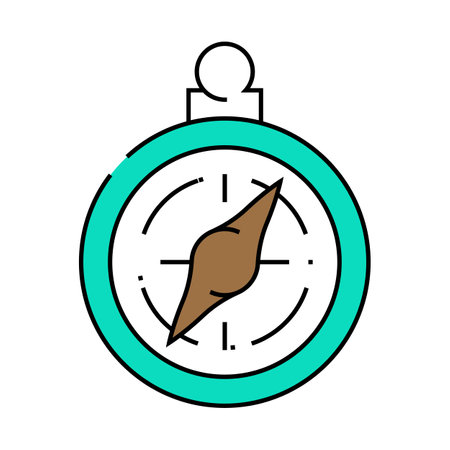compass vintage icon color illustration