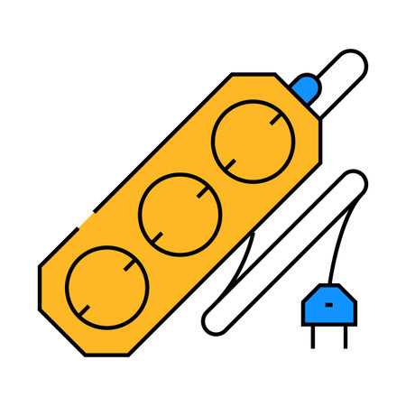 cord socket icon color illustration