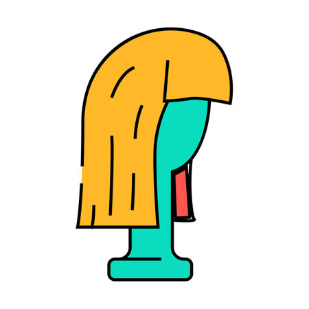 wig accessory icon color illustrationのイラスト素材