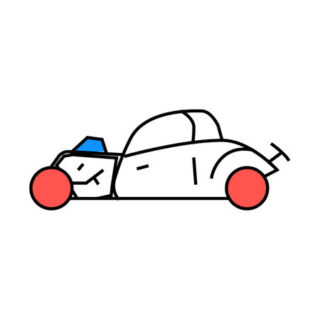 hot rod car icon color illustrationのイラスト素材