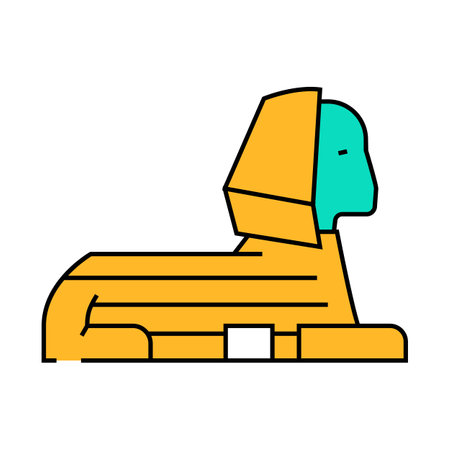 sphinx egypt monument icon color illustrationのイラスト素材