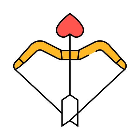 cupid bow arrow icon color illustrationのイラスト素材