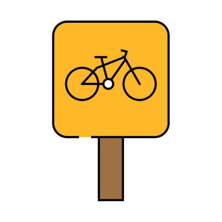 route for bicyclist icon color illustrationのイラスト素材