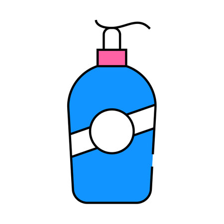 liquid soap bottle icon color illustrationのイラスト素材