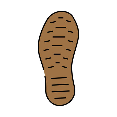 footprint shoe icon color illustrationのイラスト素材