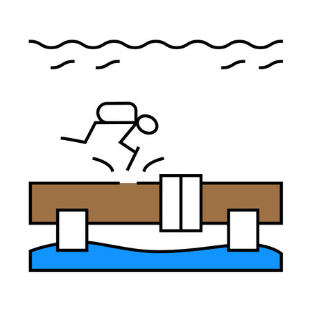 underwater welding icon color illustrationのイラスト素材
