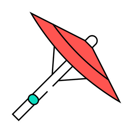 umbrella chinese icon color illustrationのイラスト素材