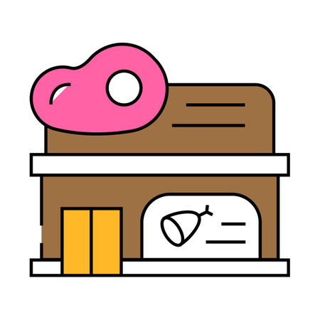 butcher shop icon color illustrationのイラスト素材