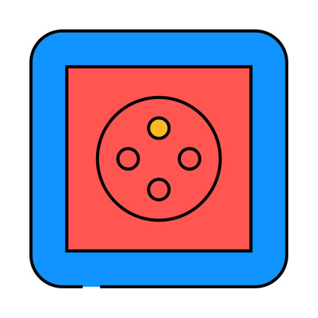 cee 7 5 socket icon color illustrationのイラスト素材