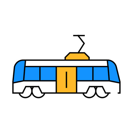 tram transport icon color illustrationのイラスト素材