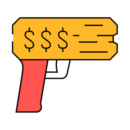 money gun icon color illustrationのイラスト素材