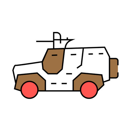 military vehicle icon color illustrationのイラスト素材