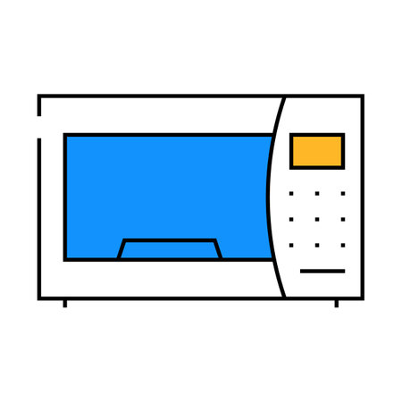 microwave electronic equipment icon color illustrationのイラスト素材