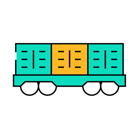 freight wagon icon color illustrationのイラスト素材