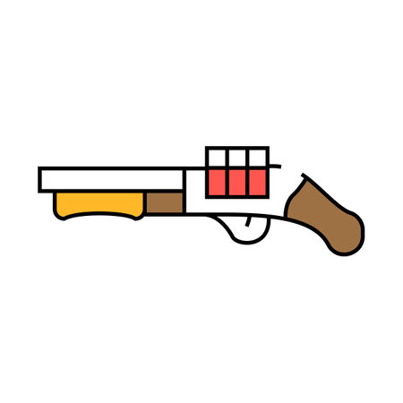 shotgun weapon icon color illustrationのイラスト素材