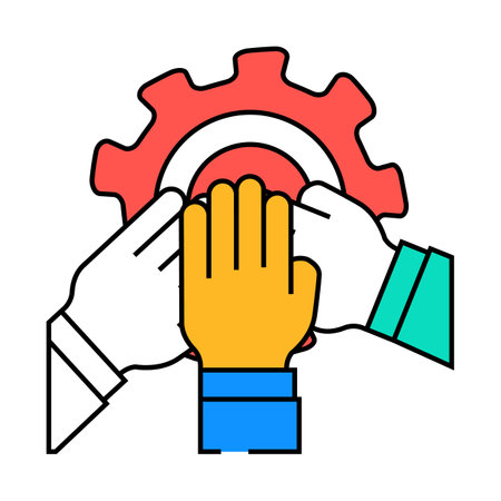 teamwork colleagues icon color illustrationのイラスト素材