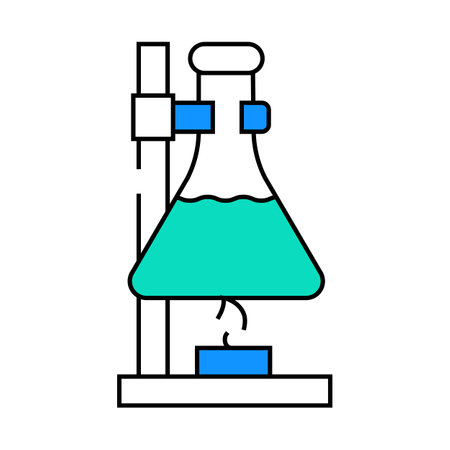 experiments in laboratory tool icon color illustrationのイラスト素材