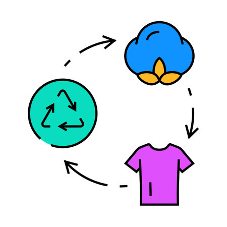 circular fashion sustainable icon color illustrationのイラスト素材