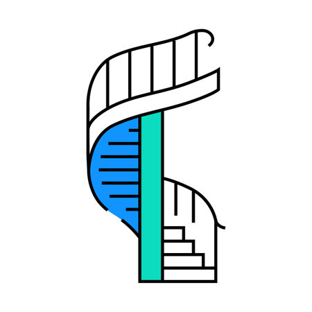 spiral staircase progress icon color illustrationのイラスト素材