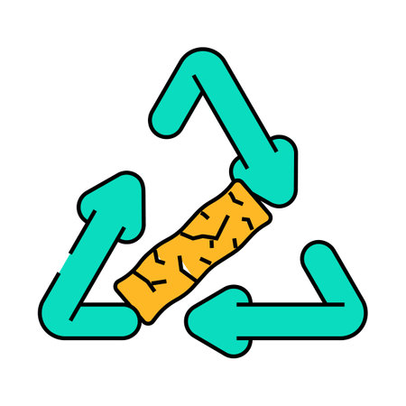 eco friendly wood pellets icon color illustrationのイラスト素材