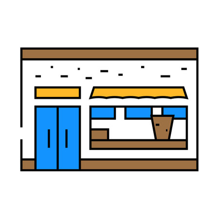 tapas bar street cafe icon color illustrationのイラスト素材