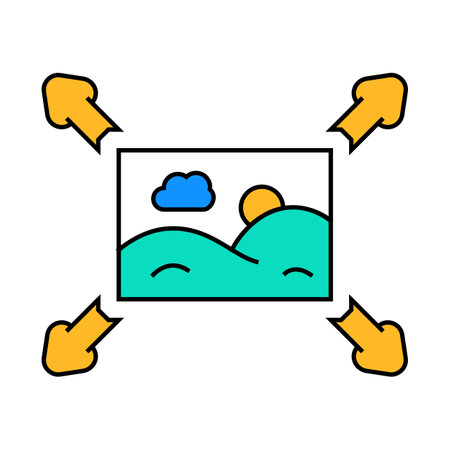 responsive images seo icon color illustrationのイラスト素材