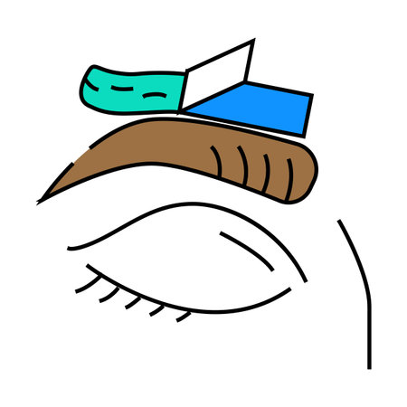 eyebrow hair removal female icon color illustrationのイラスト素材