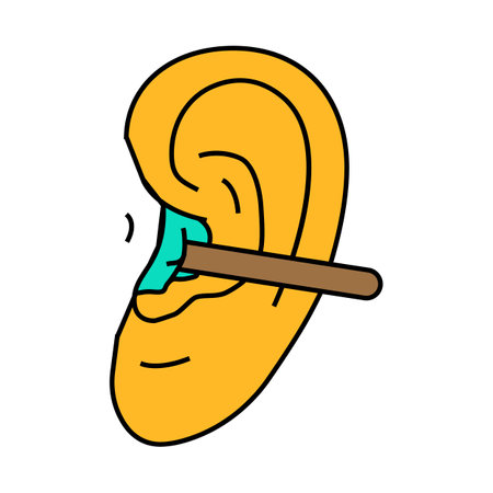 ear hair removal icon color illustrationのイラスト素材