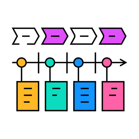 user journey map ux ui design icon color illustrationのイラスト素材