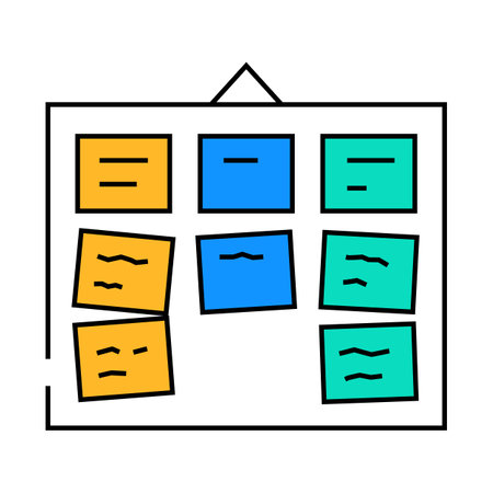 card sorting ux ui design icon color illustrationのイラスト素材