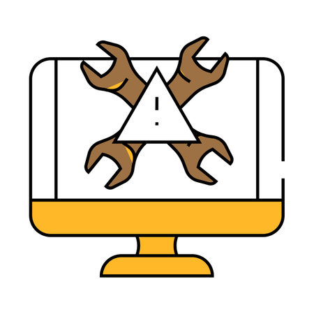 troubleshooting pc repair computer icon color illustrationのイラスト素材