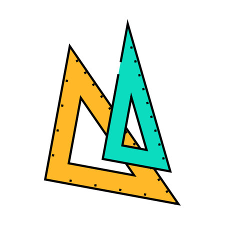 drafting triangle architectural drafter icon color illustration