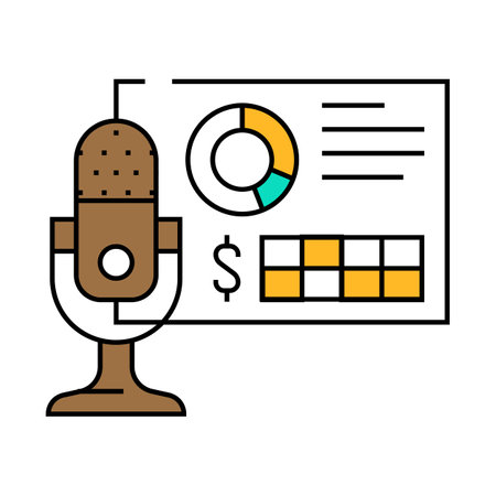 podcast monetization icon color illustrationのイラスト素材