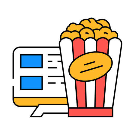 movie marathon autumn icon color illustrationのイラスト素材