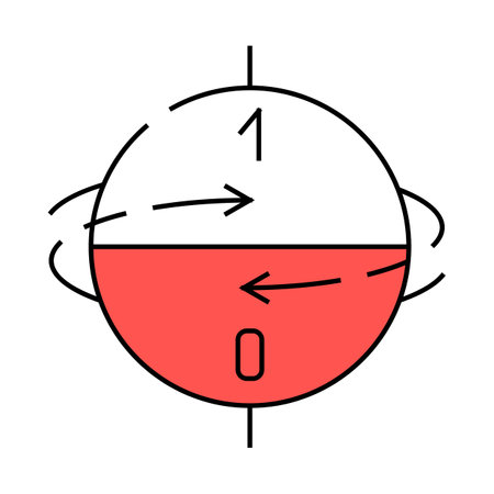 superposition state quantum technology icon color illustrationのイラスト素材