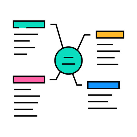 keyword clustering seo icon color illustration
