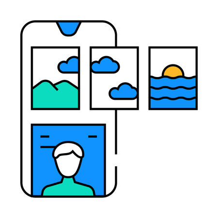 web stories seo icon color illustration
