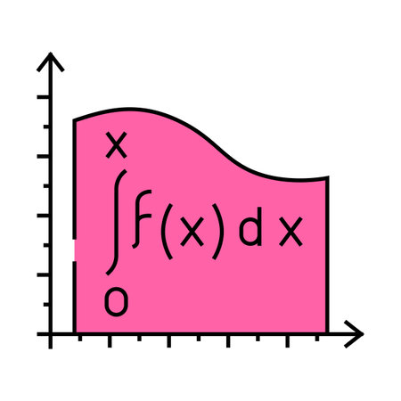 integral math science education icon color illustrationのイラスト素材
