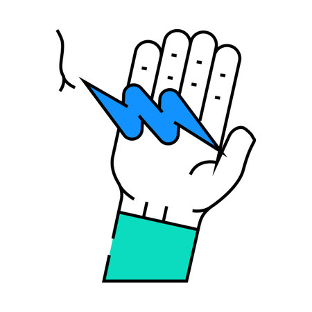 hazard electricity icon color illustrationのイラスト素材
