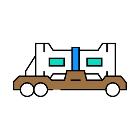 nuclear waste transportation energy icon color illustrationのイラスト素材