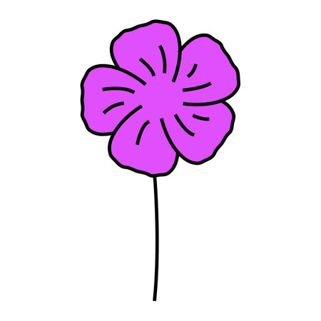 geranium blossom spring icon color illustrationのイラスト素材
