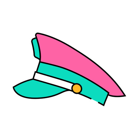 military hat cap icon color illustrationのイラスト素材