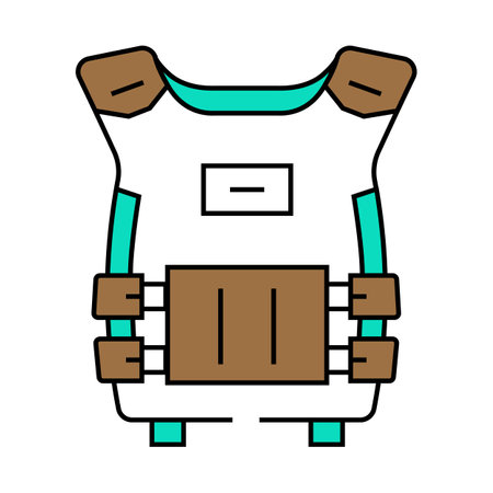 vest paintball game icon color illustrationのイラスト素材