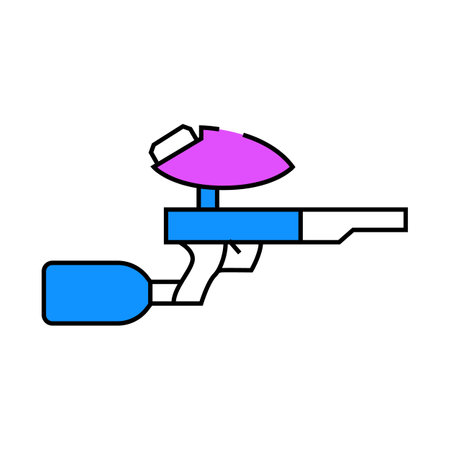 gun paintball game icon color illustrationのイラスト素材