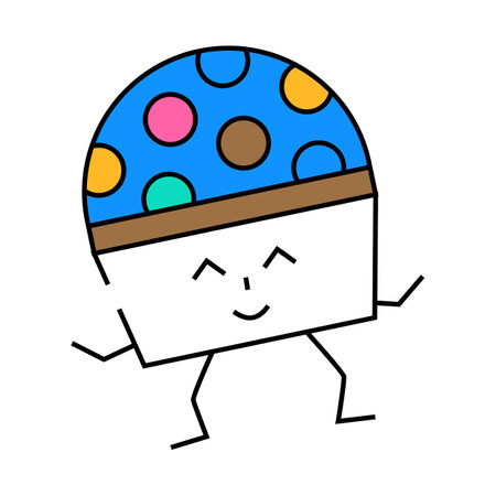 disco ball character retro music icon color illustrationのイラスト素材