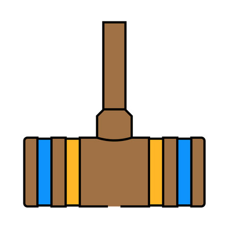 mallet croquet game icon color illustrationのイラスト素材