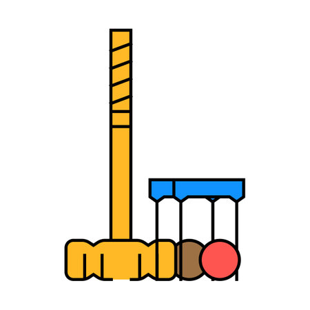 croquet game icon color illustrationのイラスト素材