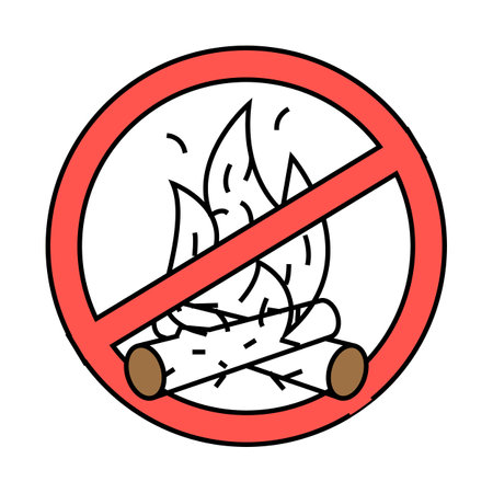 no campfires emergency icon color illustrationのイラスト素材