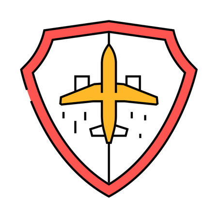 aviation safety aeronautical engineer icon color illustrationのイラスト素材